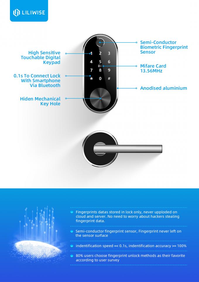 Bảo mật cao Khóa cửa thông minh Mã khóa tách cổng điện tử với bảo hành 2 năm 1