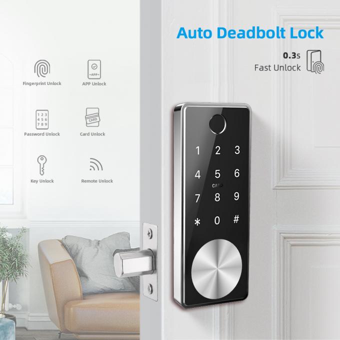 Khóa cửa điện tử thông minh Điều khiển từ xa Bluetooth Dấu vân tay kỹ thuật số với Deadbolt tự động 1