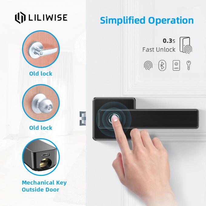 Khóa cửa vân tay sinh trắc học Liliwise WiFi Bluetooth APP An toàn cao 0