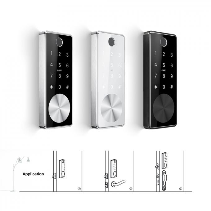 Khóa cửa Khóa màn hình vân tay Bluetooth Màn hình hợp kim kẽm Khóa cửa phòng Bảng điều khiển acrylic 0
