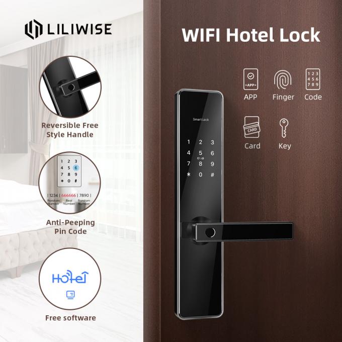 Bảo mật Đa chức năng Khóa cửa khách sạn bằng mật khẩu Dấu vân tay kỹ thuật số thông minh thông minh 4