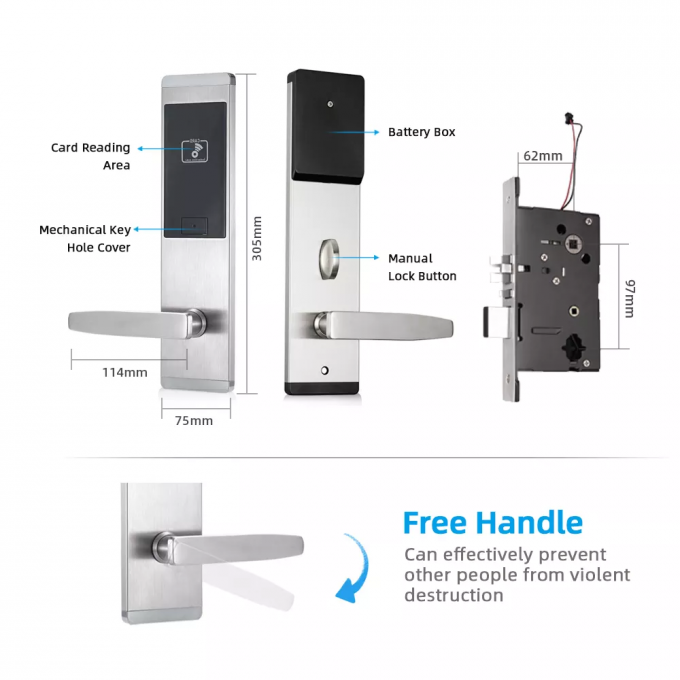 Hệ thống khóa cửa văn phòng / khách sạn Thẻ RFID 13.56MHz Bảo hành 1 năm 0