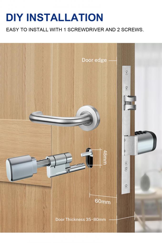 Thiết kế mới an toàn và tiện lợi Digital Smart Cylinder Door Lock 4