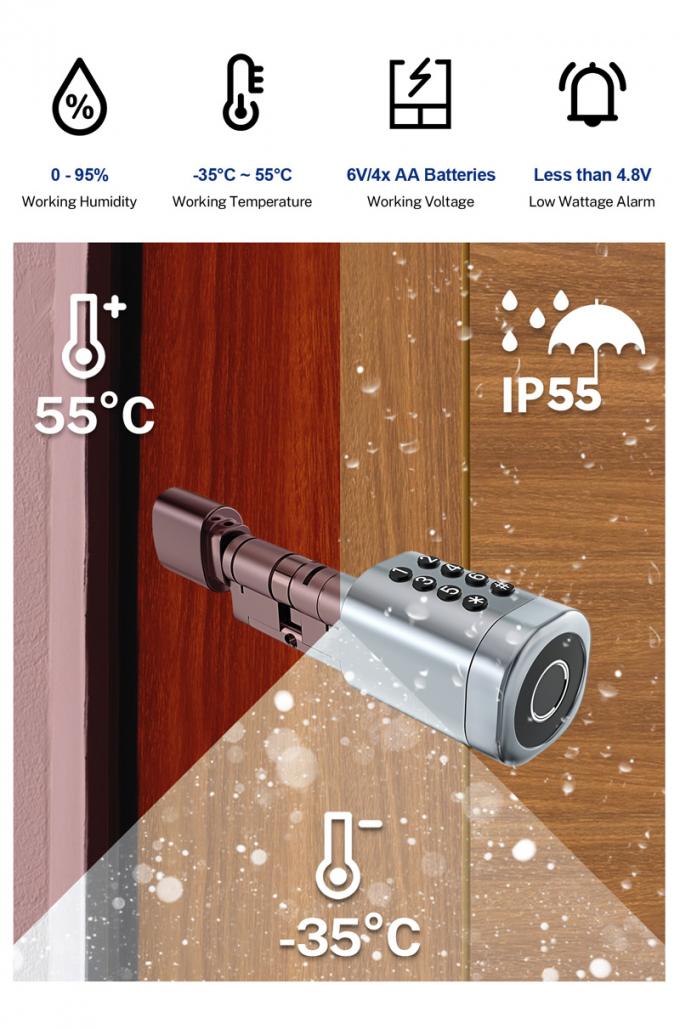 Thiết kế mới an toàn và tiện lợi Digital Smart Cylinder Door Lock 5