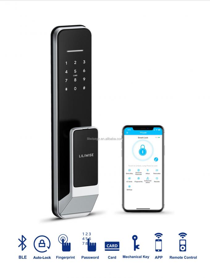 Liliwise Security Digital Doorbell Tuya Wifi Smart Fingerprint Lock Face Recognition Camera Kh&oacute;a cửa Kh&oacute;a kiểm so&aacute;t De Accesos 6