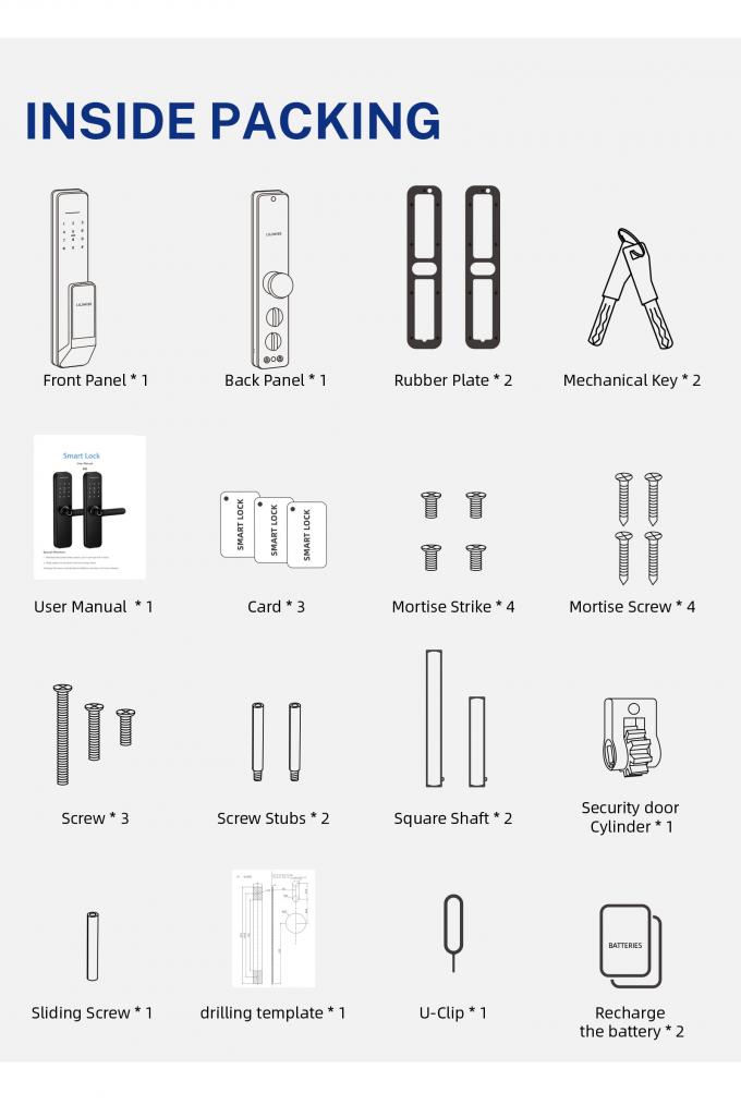 Liliwise Security Digital Doorbell Tuya Wifi Smart Fingerprint Lock Face Recognition Camera Kh&oacute;a cửa Kh&oacute;a kiểm so&aacute;t De Accesos 34