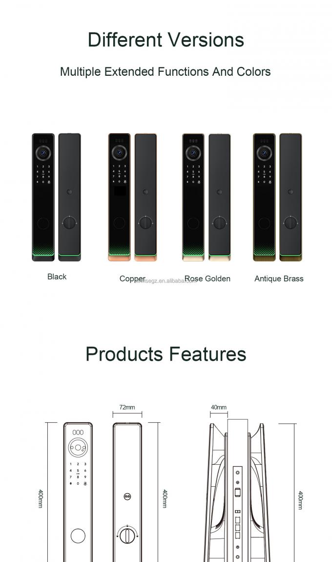 3D Face Recognition Wifi App Cerradura Inteligente Key Password Card Smart Door Lock Fingerprint Digital Door Lock With Camera 16