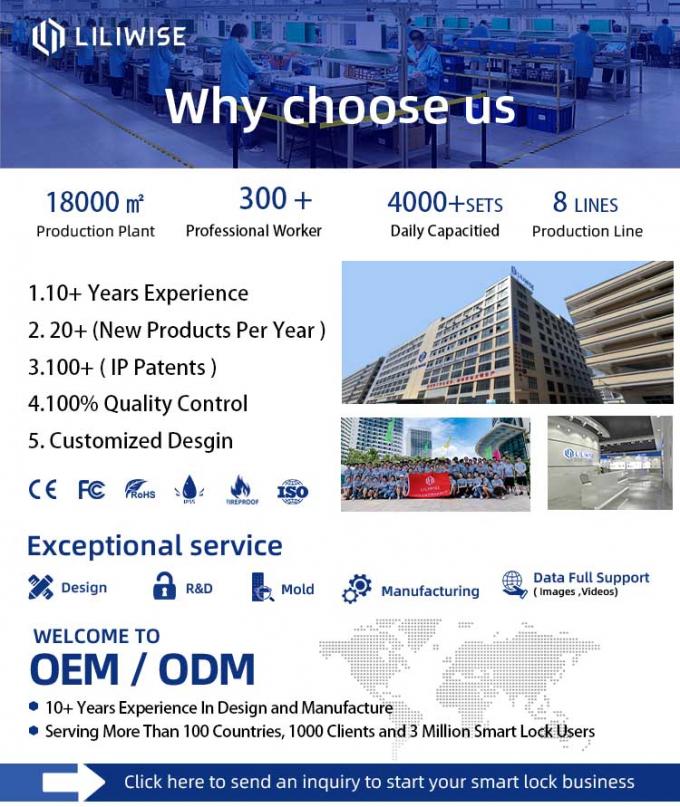 Liliwise tự động t&ugrave;y chỉnh Wifi chống nước Th&ecirc;m chu&ocirc;ng cửa mở kh&oacute;a th&ocirc;ng minh kh&oacute;a Tuya Ttlock kh&oacute;a cửa th&ocirc;ng minh với dấu v&acirc;n tay 0