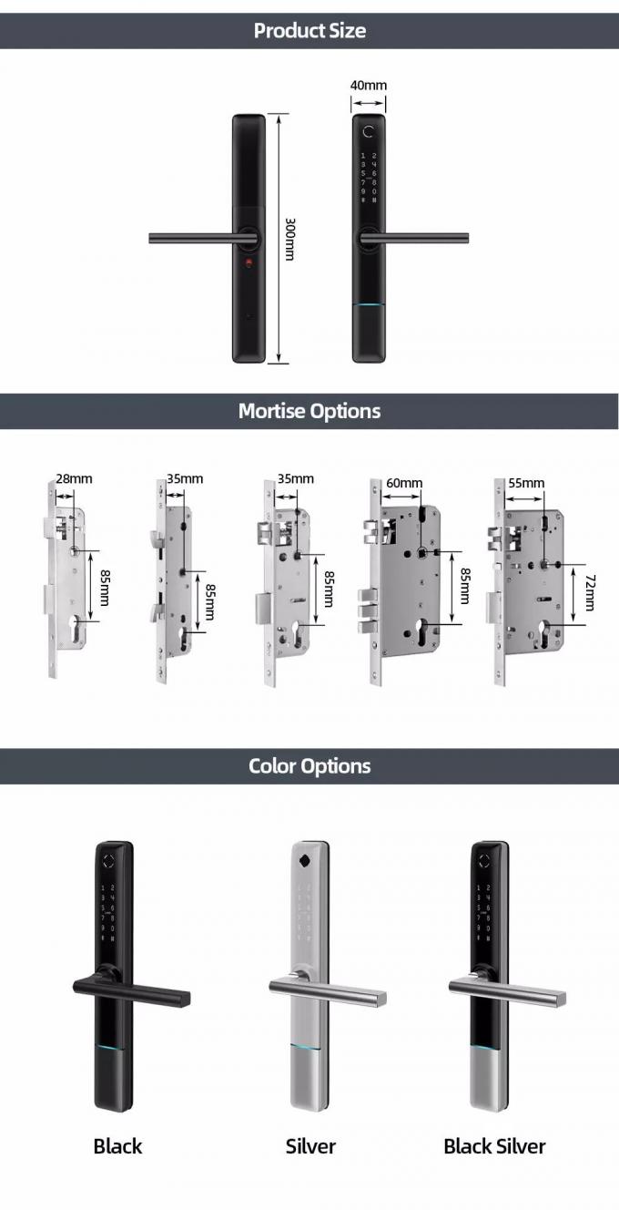 Liliwise Kiểm ph&ograve;ng nước bằng th&eacute;p kh&ocirc;ng gỉ Kh&oacute;a cửa v&acirc;n tay kỹ thuật số TTlock Kh&oacute;a cửa th&ocirc;ng minh BLE Wifi Slim Smart Lock 10