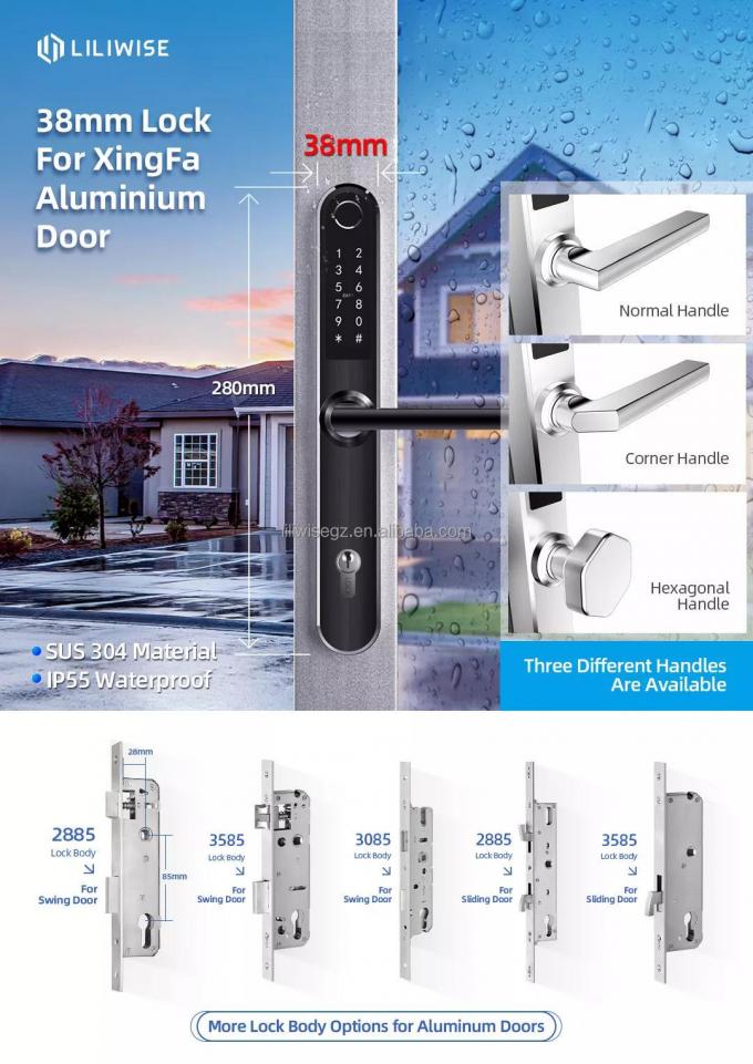 Liliwise Smart Remote Control Fingerprint Lock Keyless Waterproof Electric Control Security Aluminium Door Locks with App 1