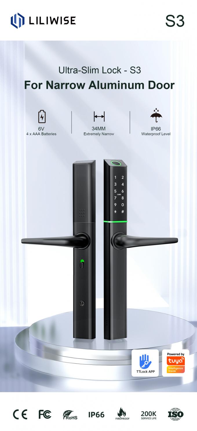 Liliwise t&ugrave;y chỉnh chống nước nh&ocirc;m kh&oacute;a điện tử ngo&agrave;i trời Tuya Ttlock Matter kh&oacute;a th&ocirc;ng minh kh&ocirc;ng ch&igrave;a kh&oacute;a Slim kh&oacute;a cửa th&ocirc;ng minh 2