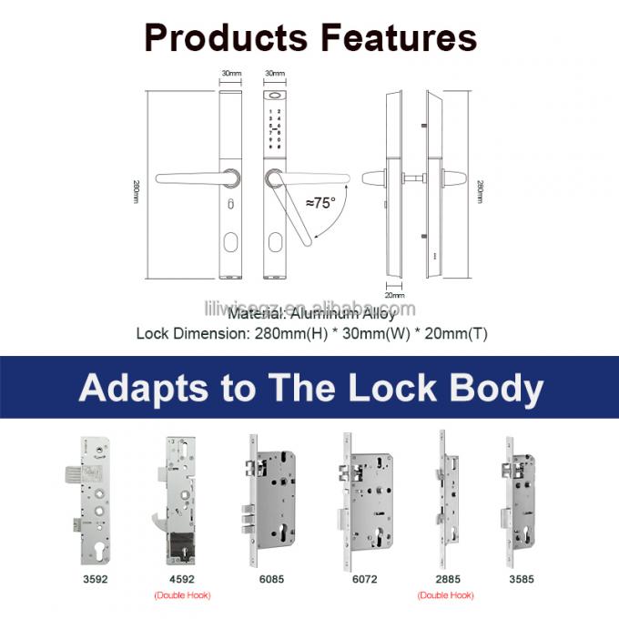Liliwise t&ugrave;y chỉnh chống nước nh&ocirc;m kh&oacute;a điện tử ngo&agrave;i trời Tuya Ttlock Matter kh&oacute;a th&ocirc;ng minh kh&ocirc;ng ch&igrave;a kh&oacute;a Slim kh&oacute;a cửa th&ocirc;ng minh 12
