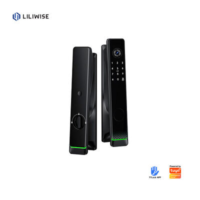 Liliwise Tuya Ttlock Khóa sinh trắc học tự động Khóa RFID Thẻ Wifi Ứng dụng Bạch vân tay Khóa cửa thông minh Với Máy ảnh