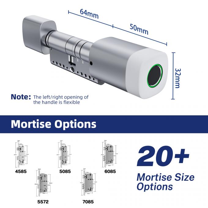 Liliwise Dấu v&acirc;n tay RFID Thẻ Kh&oacute;a cửa chống nước Định hướng WiFi BLE Tuya Ttlock Kh&oacute;a xi lanh th&ocirc;ng minh để thay thế m&aacute;y m&oacute;c cũ 4
